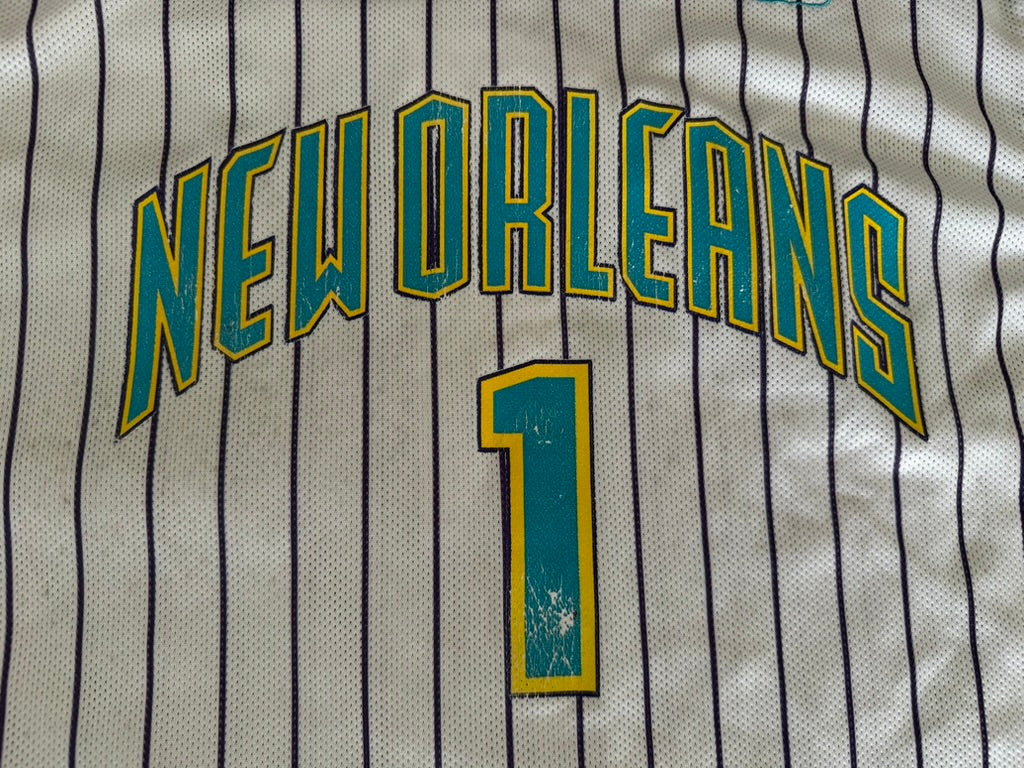 Vintage Baron Davis New Orleans Hornets Pinstripe Jersey