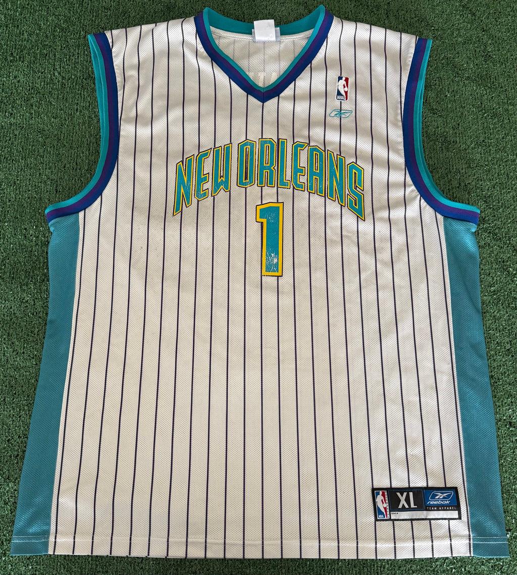 Vintage Baron Davis New Orleans Hornets Pinstripe Jersey